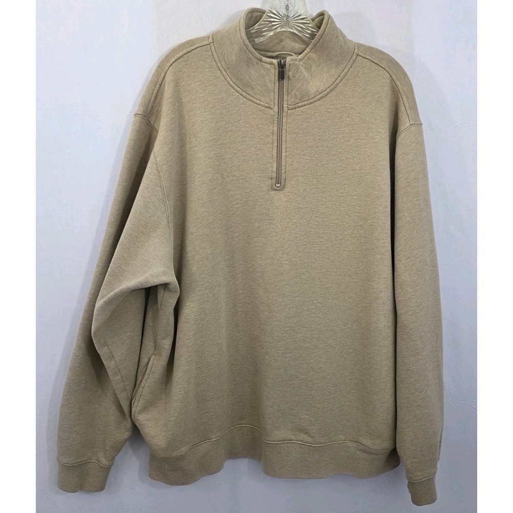 LL Bean Pullover Mens XLarge Half Zip Fleece Lined Sweatshirt Casual Pockets